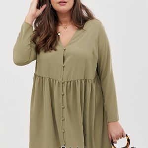 Long Sleeve Dress with Button Detail